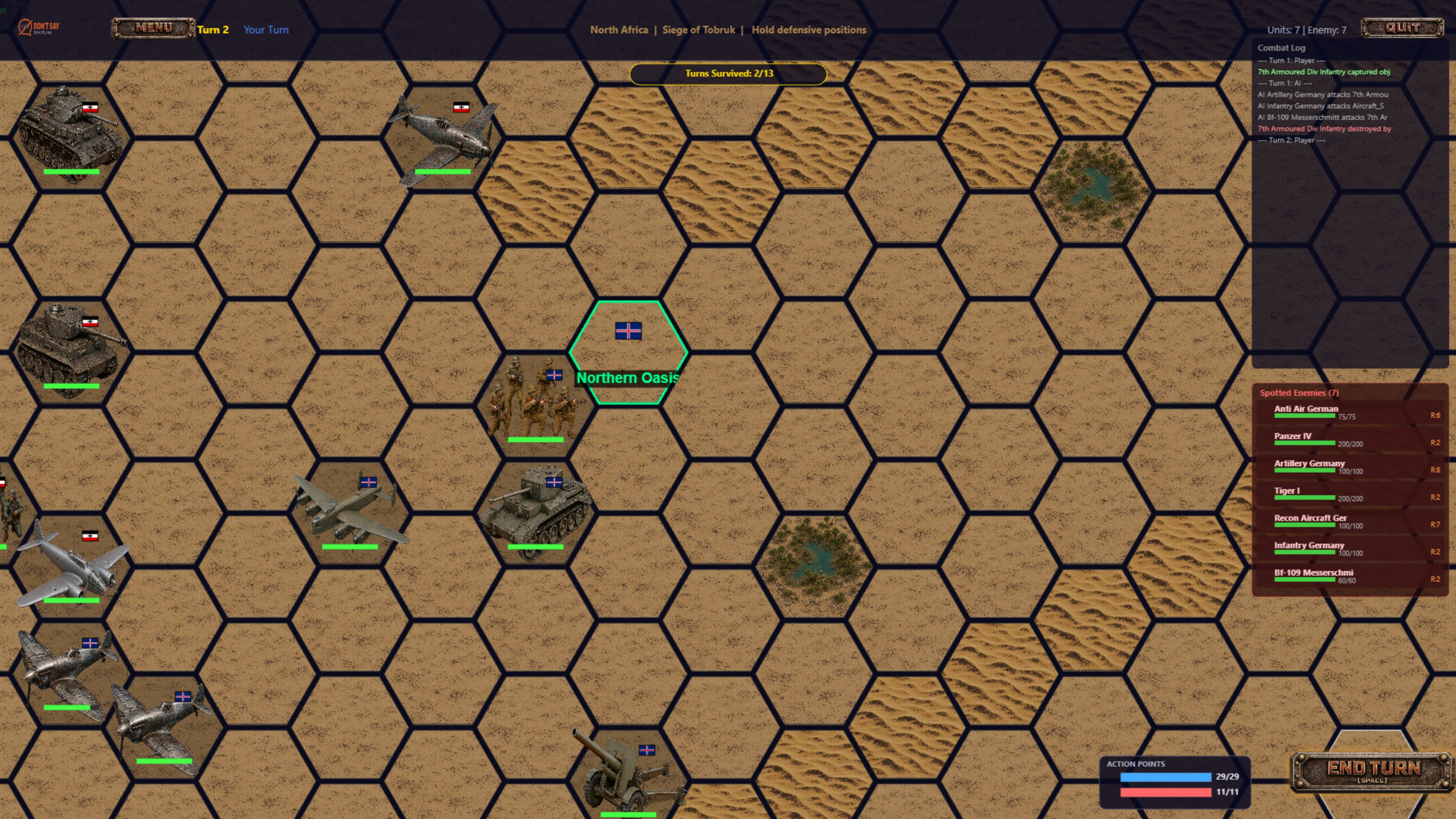 WWII Commanders screenshot Ã¢â‚¬â€ North Africa campaign, Siege of Tobruk